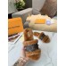 Louis Vuitton Lock It Flat Mules in Mink Fur with Monogram Canvas Louis Vuitton Lock It Flat Mules in Mink Fur with Monogram Canvas