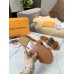 Louis Vuitton Lock It Flat Mules in Mink Fur with Monogram Canvas Louis Vuitton Lock It Flat Mules in Mink Fur with Monogram Canvas