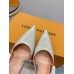 Louis Vuitton Blossom Slingback Pumps 75mm in Cream Patent Leather