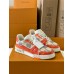 Louis Vuitton Men's LV Trainer Sneakers in Orange Damier Canvas Louis Vuitton Men's LV Trainer Sneakers in Orange Damier Canvas