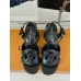 Louis Vuitton LV Isola Sandal 55mm in Black Calfskin Louis Vuitton LV Isola Sandal 55mm in Black Calfskin