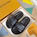 Louis Vuitton LV Bliss Comfort Mules in Black Canvas with Leather Louis Vuitton LV Bliss Comfort Mules in Black Canvas with Leather