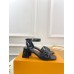 Louis Vuitton Shake Sandals 55mm in Black Perforated Leather