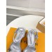 Louis Vuitton Shake Sandals 55mm in Silver Perforated Lambskin