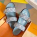 Louis Vuitton Bom Dia Comfort Mules in Blue Monogram Jacquard