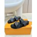 Louis Vuitton Bom Dia Comfort Mules in Blue Monogram Denim Louis Vuitton Bom Dia Comfort Mules in Blue Monogram Denim