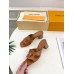 Louis Vuitton LV Isola Slides 45mm in Brown Calfskin Louis Vuitton LV Isola Slides 45mm in Brown Calfskin