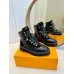Louis Vuitton Territory Flat Ranger Boots in Black Leather and Suede Louis Vuitton Territory Flat Ranger Boots in Black Leather and Suede