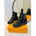 Louis Vuitton Territory Flat Ranger Boots in Black Leather and Suede Louis Vuitton Territory Flat Ranger Boots in Black Leather and Suede