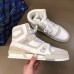 Louis Vuitton Men's LV Trainer High-top Sneakers In White Leather Louis Vuitton Men's LV Trainer High-top Sneakers In White Leather