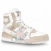 Louis Vuitton Men's LV Trainer High-top Sneakers In White Leather Louis Vuitton Men's LV Trainer High-top Sneakers In White Leather