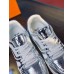 Louis Vuitton Men's LV Trainer Sneakers In Silver Metallic Leather Louis Vuitton Men's LV Trainer Sneakers In Silver Metallic Leather
