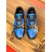 Louis Vuitton Men's LV Trainer Sneakers In Blue Monogram Leather Louis Vuitton Men's LV Trainer Sneakers In Blue Monogram Leather