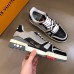Louis Vuitton Men's LV Trainer Sneakers In Black/Grey Calfskin Louis Vuitton Men's LV Trainer Sneakers In Black/Grey Calfskin
