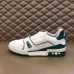 Louis Vuitton Men's LV Trainer Sneakers In White/Green Leather Louis Vuitton Men's LV Trainer Sneakers In White/Green Leather