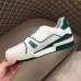 Louis Vuitton Men's LV Trainer Sneakers In White/Green Leather Louis Vuitton Men's LV Trainer Sneakers In White/Green Leather