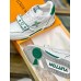 Louis Vuitton Men's LV Trainer Sneakers In White/Green Calfskin Louis Vuitton Men's LV Trainer Sneakers In White/Green Calfskin