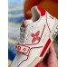 Louis Vuitton Men's LV Trainer Sneakers In White/Red Calfskin Louis Vuitton Men's LV Trainer Sneakers In White/Red Calfskin