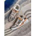 Louis Vuitton Men's LV Trainer Sneakers In Silver Metallic Calfskin