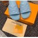 Louis Vuitton Jumbo Flatform Mules In Blue Monogram Lambskin Louis Vuitton Jumbo Flatform Mules In Blue Monogram Lambskin