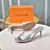 Louis Vuitton Revival Mules 55mm In Silver Metallic Lambskin Louis Vuitton Revival Mules 55mm In Silver Metallic Lambskin