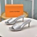 Louis Vuitton Revival Mules 55mm In Silver Metallic Lambskin Louis Vuitton Revival Mules 55mm In Silver Metallic Lambskin