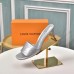 Louis Vuitton Revival Mules 55mm In Silver Metallic Lambskin Louis Vuitton Revival Mules 55mm In Silver Metallic Lambskin