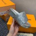 Louis Vuitton Jumbo Flatform Mules In Silver Metallic Lambskin Louis Vuitton Jumbo Flatform Mules In Silver Metallic Lambskin