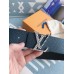 Louis Vuitton Silver Damier LV 40MM Reversible Belt M0336V