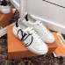 Louis Vuitton White Time Out Sneakers with Black LV Circle