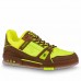 Louis Vuitton Men's LV Trainer Sneakers In Jaune Leather Louis Vuitton Men's LV Trainer Sneakers In Jaune Leather