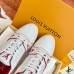 Louis Vuitton Men's White/Red LV Trainer Sneakers with #54 Louis Vuitton Men's White/Red LV Trainer Sneakers with #54