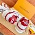 Louis Vuitton Men's White/Red LV Trainer Sneakers with #54 Louis Vuitton Men's White/Red LV Trainer Sneakers with #54