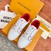 Louis Vuitton Men's White/Red LV Trainer Sneakers with #54 Louis Vuitton Men's White/Red LV Trainer Sneakers with #54