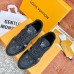 Louis Vuitton Men's LV Trainer Sneakers In Black Denim Leather Louis Vuitton Men's LV Trainer Sneakers In Black Denim Leather