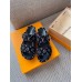 Louis Vuitton Jumbo Flatform Mules In Monogram Velvet Louis Vuitton Jumbo Flatform Mules In Monogram Velvet
