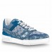 Louis Vuitton Men's LV Trainer Sneakers In Blue Monogram Denim Louis Vuitton Men's LV Trainer Sneakers In Blue Monogram Denim