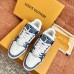 Louis Vuitton Men's LV Trainer Sneakers In Blue Denim with Leather Louis Vuitton Men's LV Trainer Sneakers In Blue Denim with Leather