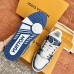 Louis Vuitton Men's LV Trainer Sneakers In Blue Denim with Leather Louis Vuitton Men's LV Trainer Sneakers In Blue Denim with Leather