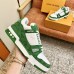Louis Vuitton Men's LV Trainer Sneakers In Green Denim with Leather Louis Vuitton Men's LV Trainer Sneakers In Green Denim with Leather
