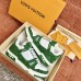 Louis Vuitton Men's LV Trainer Sneakers In Green Denim with Leather Louis Vuitton Men's LV Trainer Sneakers In Green Denim with Leather