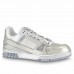 Louis Vuitton Men'sLV Trainer Sneakers In Metallic Canvas Louis Vuitton Men'sLV Trainer Sneakers In Metallic Canvas