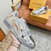 Louis Vuitton Men'sLV Trainer Sneakers In Metallic Canvas Louis Vuitton Men'sLV Trainer Sneakers In Metallic Canvas