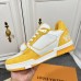 Louis Vuitton Men's LV Trainer Sneakers In Yellow Denim with Mesh Louis Vuitton Men's LV Trainer Sneakers In Yellow Denim with Mesh