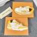 Louis Vuitton Men's LV Trainer Sneakers In Yellow Denim with Mesh Louis Vuitton Men's LV Trainer Sneakers In Yellow Denim with Mesh