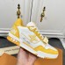 Louis Vuitton Men's LV Trainer Sneakers In Yellow Denim with Mesh Louis Vuitton Men's LV Trainer Sneakers In Yellow Denim with Mesh