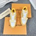 Louis Vuitton Men's LV Trainer Sneakers In Yellow Denim with Mesh Louis Vuitton Men's LV Trainer Sneakers In Yellow Denim with Mesh