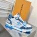 Louis Vuitton Men's LV Trainer Sneakers In Blue Denim with Mesh Louis Vuitton Men's LV Trainer Sneakers In Blue Denim with Mesh
