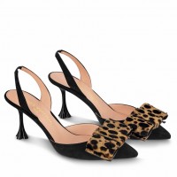 Louis Vuitton Blossom Slingback Pumps 75mm with Hairy Bow