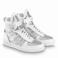 Louis Vuitton Boombox Sneaker Boots In Silver Metallic Leather Louis Vuitton Boombox Sneaker Boots In Silver Metallic Leather